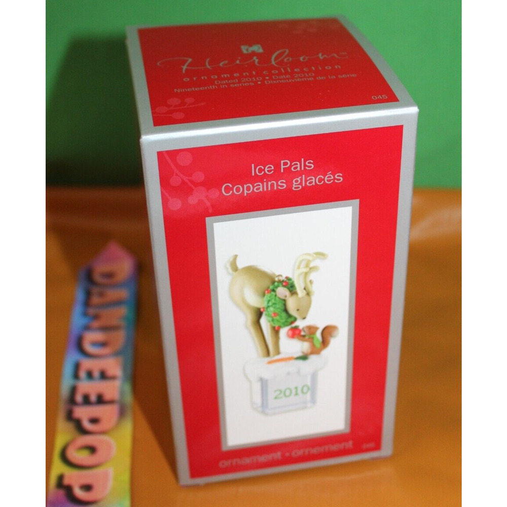 Carlton Cards Heirloom Ice Pals 2010 Deer Squirrel Christmas Holiday Ornament